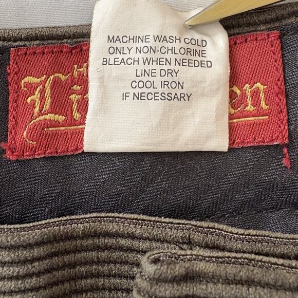 Vintage Haband's Lions Den Men's 36 Medium Green Corduroy Pants Stretch Waist - Picture 7 of 11